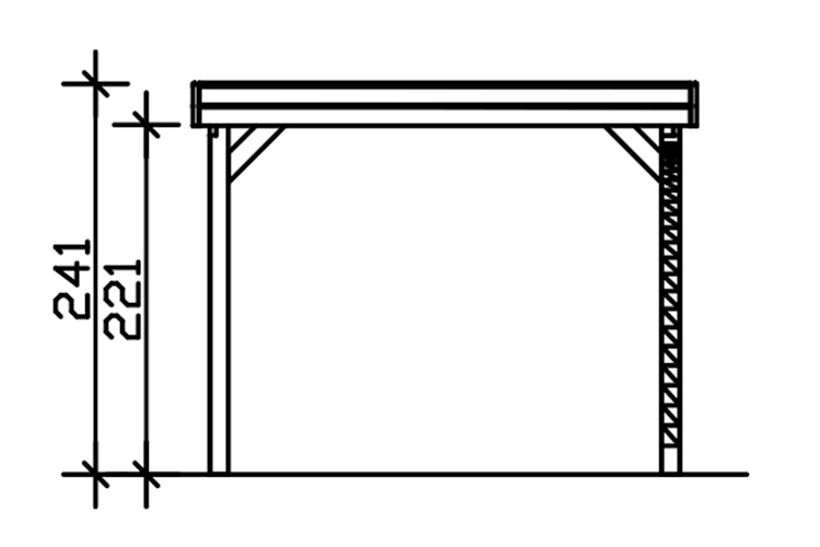 Skan Holz Carport Friesland 320x555 cm inkl. 1 Einfahrtsbogen Set E