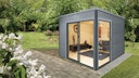 Vorschaubild Wolff Finnhaus Gartenhaus Studio 44-B mit Alu-Eckverkleidung/Schiebetür