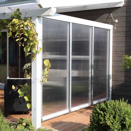 Skan Holz Seitenwände aus Polycarbonat für Terrassendach (freistehend)