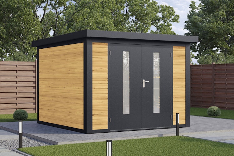 Wolff Finnhaus Metall-Holzgartenhaus Hybridhaus Henrik - 28 mm