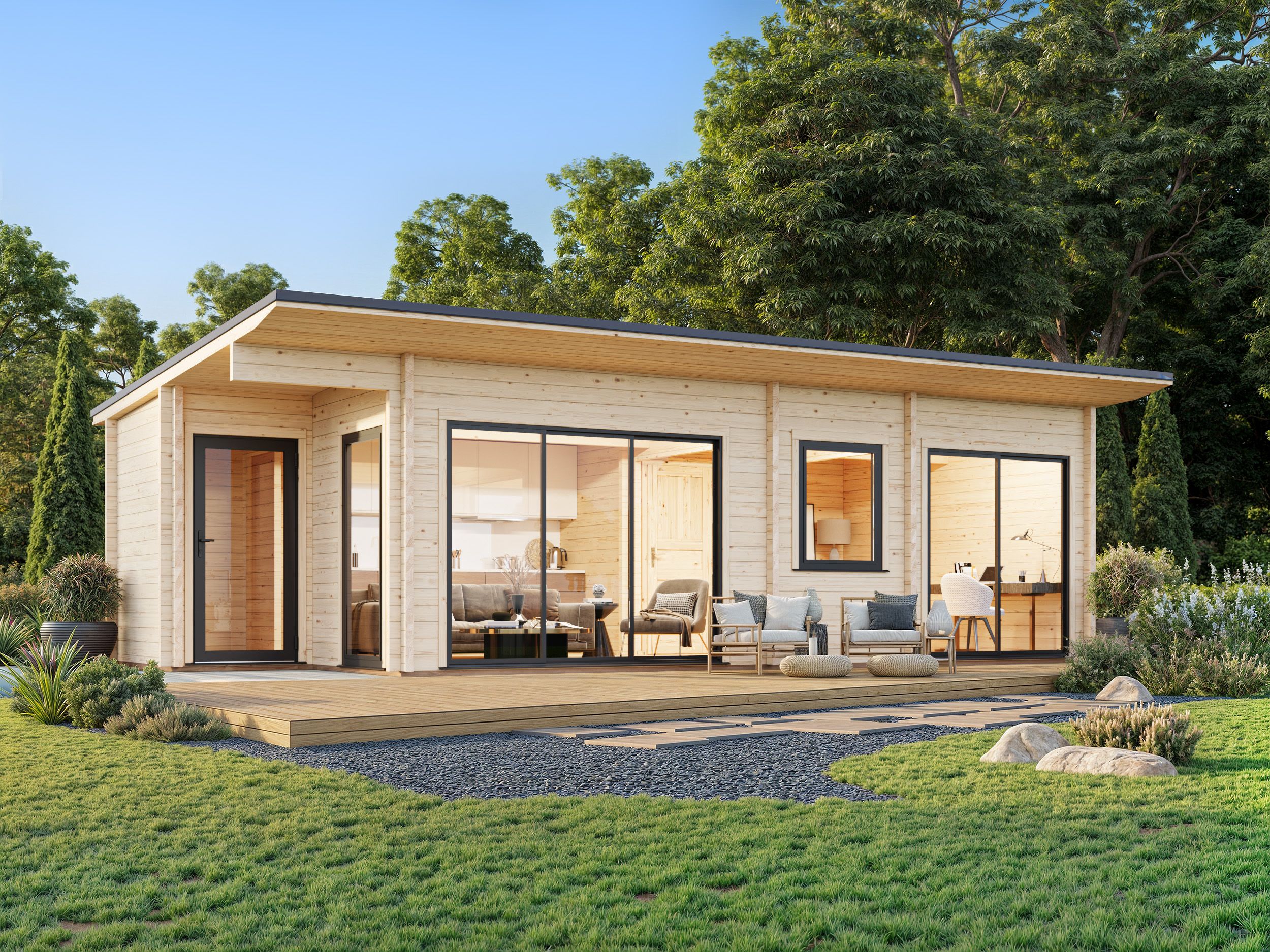 Palmako Ferienhaus Cecilia 32,0 m² Slide Plus - 70 mm