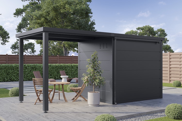 Wolff Finnhaus Metall-Dachrinnenset 400 cm mit 2 Fallrohren für Ulrik & Linnea
