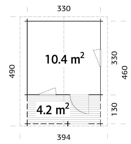 Palmako Gartenhaus Emma 10,4 + 4,2 m² - 34 mm