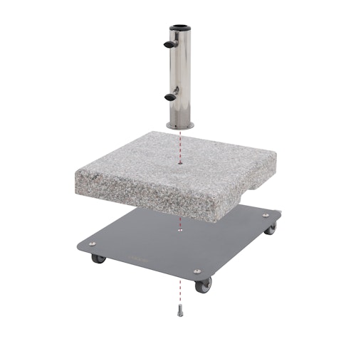 doppler Fahrgestell EASY ROLL VARIO 42 x 42 cm, Stahl Anthrazit