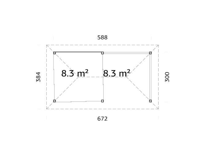 Palmako Pavillon Bianca 16,6 m² Set 204 Slide - 28 mm