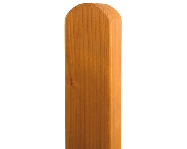BM Zaunpfosten Douglasie 90 x 90 mm vierkant Kopf gerundet, geölt 