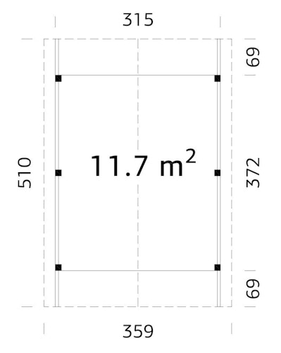 Palmako Carport Robert 11,7 m²