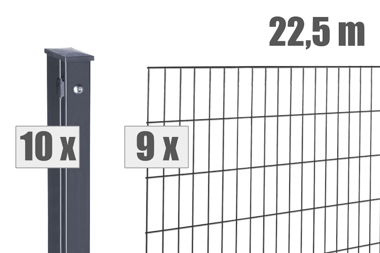 dz Doppelstab-Zaunset MORITZ 6/5/6 mit Pfosten VAP