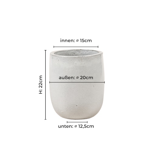 Vosteen Design Blumentopf / Pflanzgefäß Terrakotta weiß ø 20 cm x H 22 cm