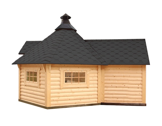 Wolff Finnhaus Grillkota 9 de luxe mit Anbau