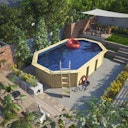 Vorschaubild Karibu Pool Modell X4 610 x 400 cm - kesseldruckimprägniert mit Metallecken