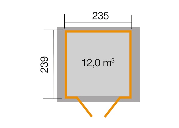 Weka Gartenhaus 224 inkl. Doppeltür - 21 mm