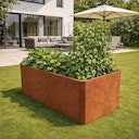 Vorschaubild Premium Hochbeet aus Cortenstahl mit Rostpatina 160 x 80 x 75 cm
