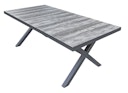 Vorschaubild Garden Pleasure Gartenmöbel Set RANA / SILEA 03, Tisch 200 x 100 + 6 Stapelsessel, Alu Anthrazit / Keramik Silbereiche / Kunststoffgewebe Dunkelgrau