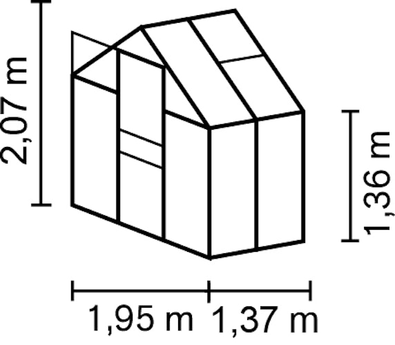Vitavia Gewächshaus Apollo 2500 inkl. 1 Dachfenster - 2,5 m²