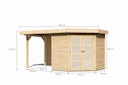 Vorschaubild Karibu Gartenhaus Goldendorf 3/5 mit 240 cm Schleppdach + Rückwand - 19 mm