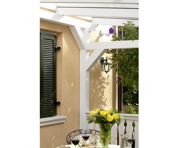 Skan Holz Siena aus Leimholz mit Mittelpfosten Breite 434 cm freistehende Terrassenüberdachung