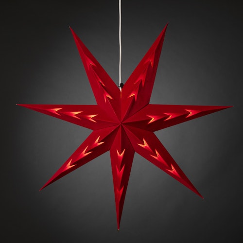 Konstsmide Weihnachtsbeleuchtung  Roter Papierstern rotem Samt perforiert