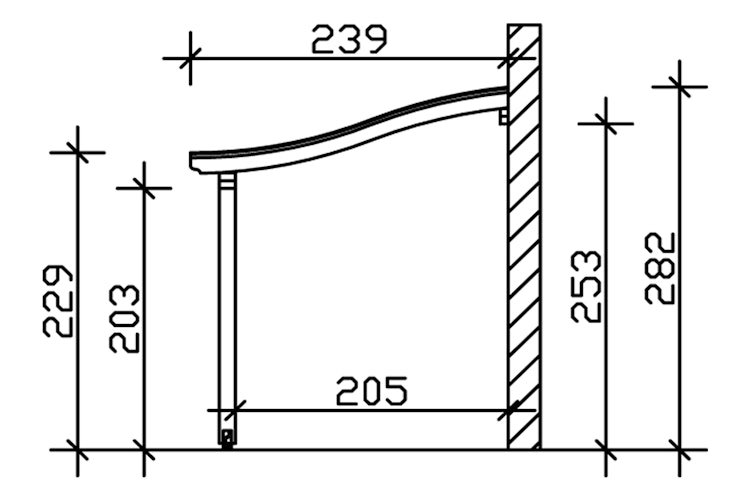 Skan Holz Terrassenüberdachung Venezia mit Mittelpfosten Breite 434 cm