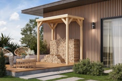 Karibu Pavillon Cubeco halb mit FlachdachZubehörbild