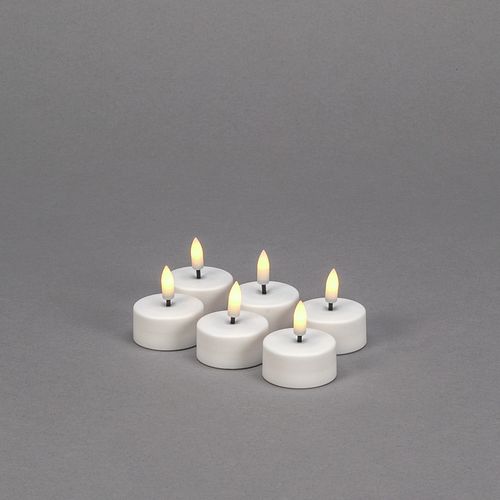 Konstsmide Weihnachtsbeleuchtung LED Teelichter weiß, warmweiße LED 6er Set