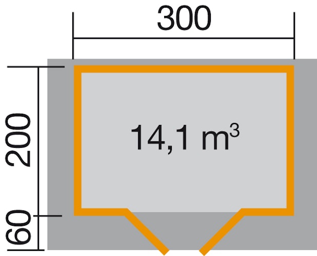 Weka 28 mm Gartenhaus Premium 28 mit Vordach (20 cm)