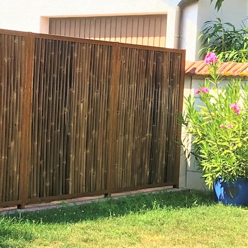 BambusBASIS Modul5 Mittelpfosten Cortenstahl