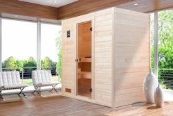 Weka Sauna Valida 3 mit Glastür - Massivholzsauna 38 mm