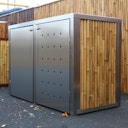 Vorschaubild BambusBASIS Mülltonnenbox Edelstahl für 240 l-Tonne  -  1-/2-/3-er Box