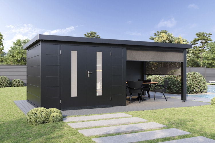 Wolff Finnhaus Sonnenrollo 30 für Premium Metall Gartenhäuser