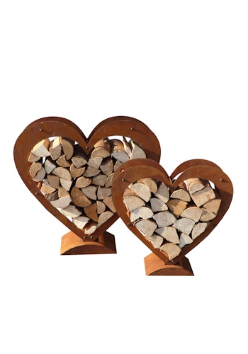 Badeko Herz-Holzregal-Set: 45 & 58 cm hoch