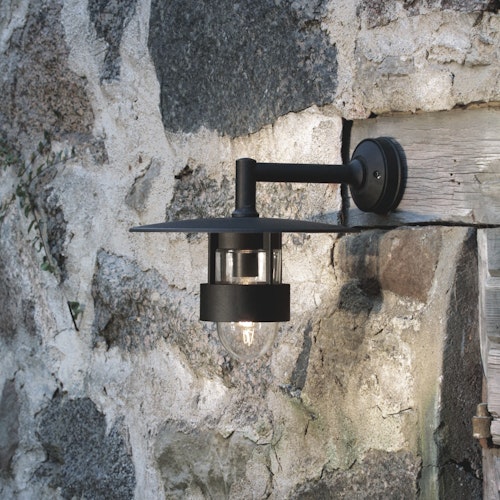 Konstsmide Wandleuchte Freja, matt schwarz, klares Glas (504-750)