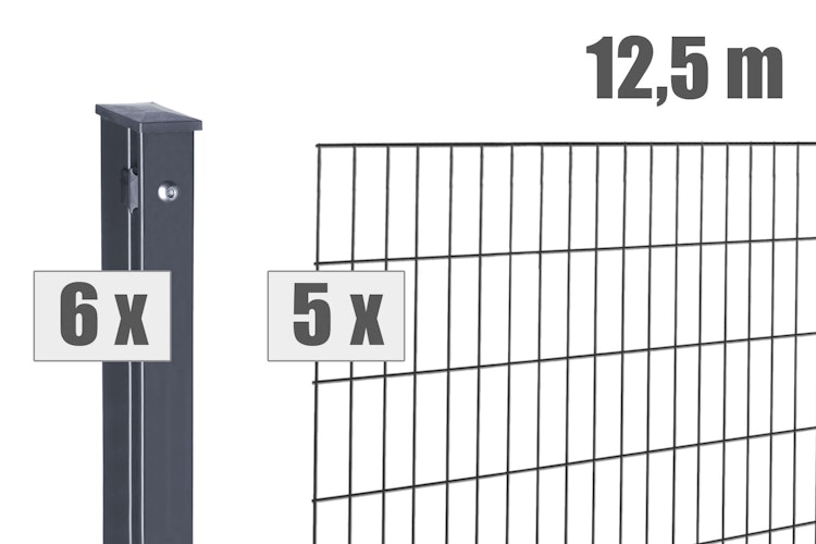 dz Doppelstab-Zaunset MORITZ 6/5/6 mit Pfosten VAP