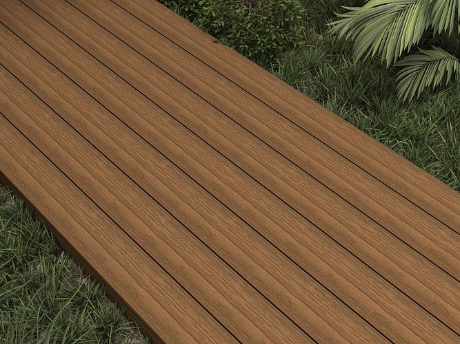 NewTechWood Deluxe Vintage WPC-Terrassendiele Massiv Teak  23 x 138 mm