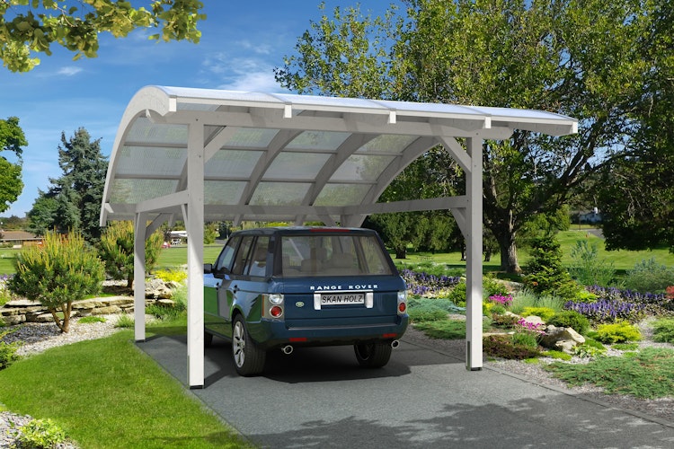 Skan Holz Schwaben - Bogendach Einzelcarport aus Leimholz Breite 434 cm