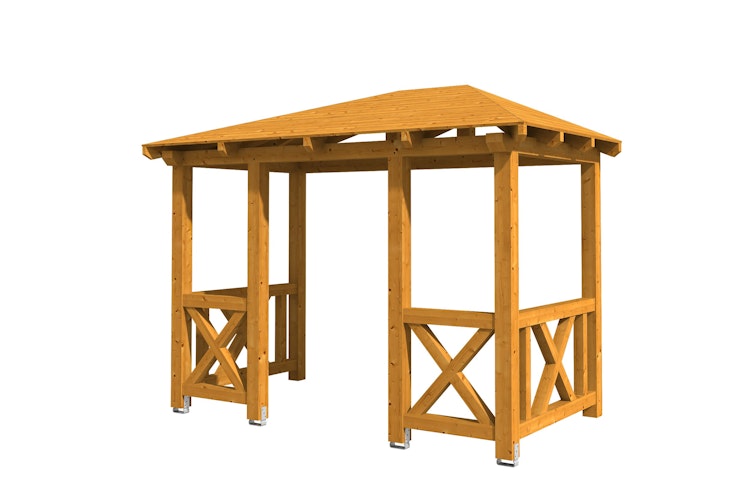 Skan Holz Walmdach Vordach Doppeltür Wismar