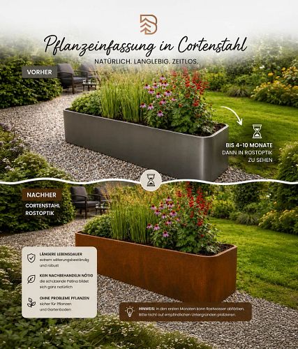Badeko Pflanzeinfassung ,,Riva 1800“ in Cortenstahl
