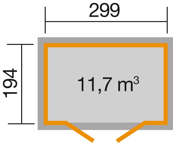Weka Gartenhaus 321 ohne Anbau - 19 mm