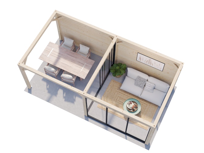 Palmako Gartenhaus Connect Lenna 16,6 m² Set 406 Slide