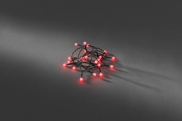 Konstsmide Weihnachtsbeleuchtung  LED Globelichterkette Dioden rot 6h Timer