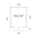 Vorschaubild Palmako Gartenhaus Sally 10,2 m² - 44 mm