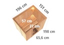 Vorschaubild Karibu Sauna Fanja - 68 mm Systemsauna - 230 Volt Plug & Play inkl. gratis Sauna-Zubehörset im Wert von 234,94 €