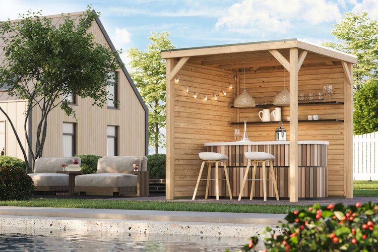 Karibu Pavillon Cubeco mit Flachdach