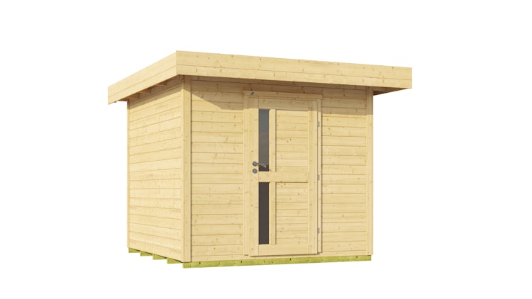 Weka Gartenhaus Designhaus 172 mit Vordach (50 cm) und Design-Einzeltüre