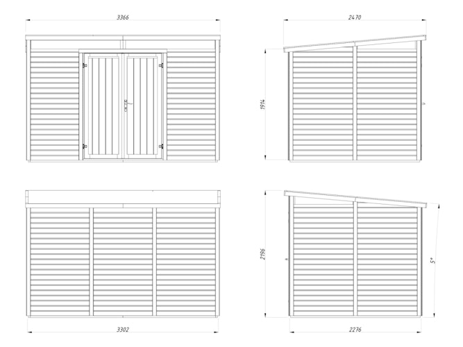 Palmako Gerätehaus Elias 7,3 m² - 16 mm