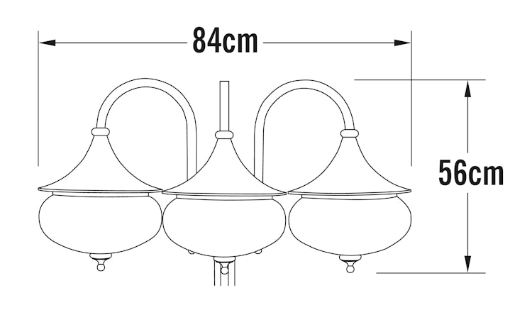 Konstsmide Gartenleuchtenkopf Libra, 3-flammig, versch. Farben 