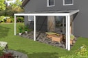 Vorschaubild Skan Holz Aluminium Terrassenüberdachung Monza Breite 434 cm mit Echtglas-Dach