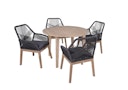 Vorschaubild Garden Pleasure Gartenmöbel Set ARVADA / POMONA, Tisch Ø 110 + 4 Sessel, Akazie / Rope / Kissen 100 % Polyester