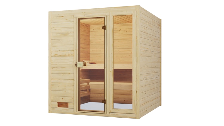 Weka Sauna 537 / Valida Gr. 3 mit Glastür+Fenster - Massivholzsauna 38 mm