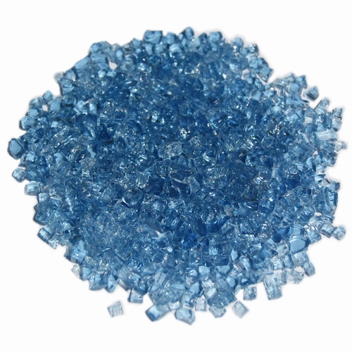 Gardenforma Deko Glas Splitt für Gas Feuerstellen, Caribbean Blue 5-8 mm, 10 kg